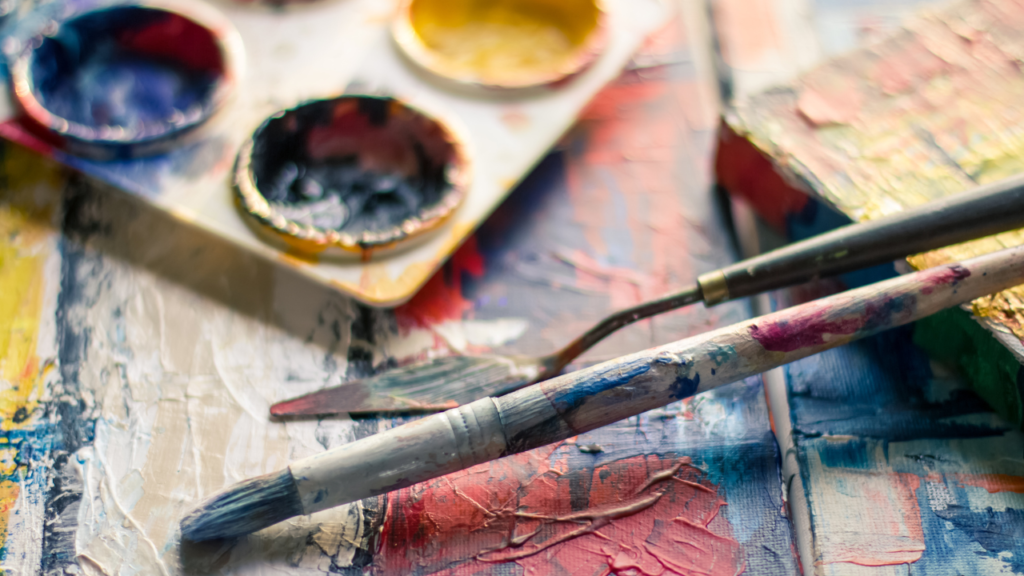 Hobbies and Interests Paint brushes for painting.