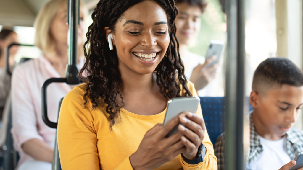 talking on phone in a bus Talking on phone in a bus