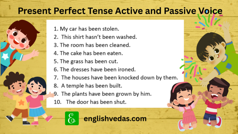 Present Perfect Tense Active and Passive Voice Exercise