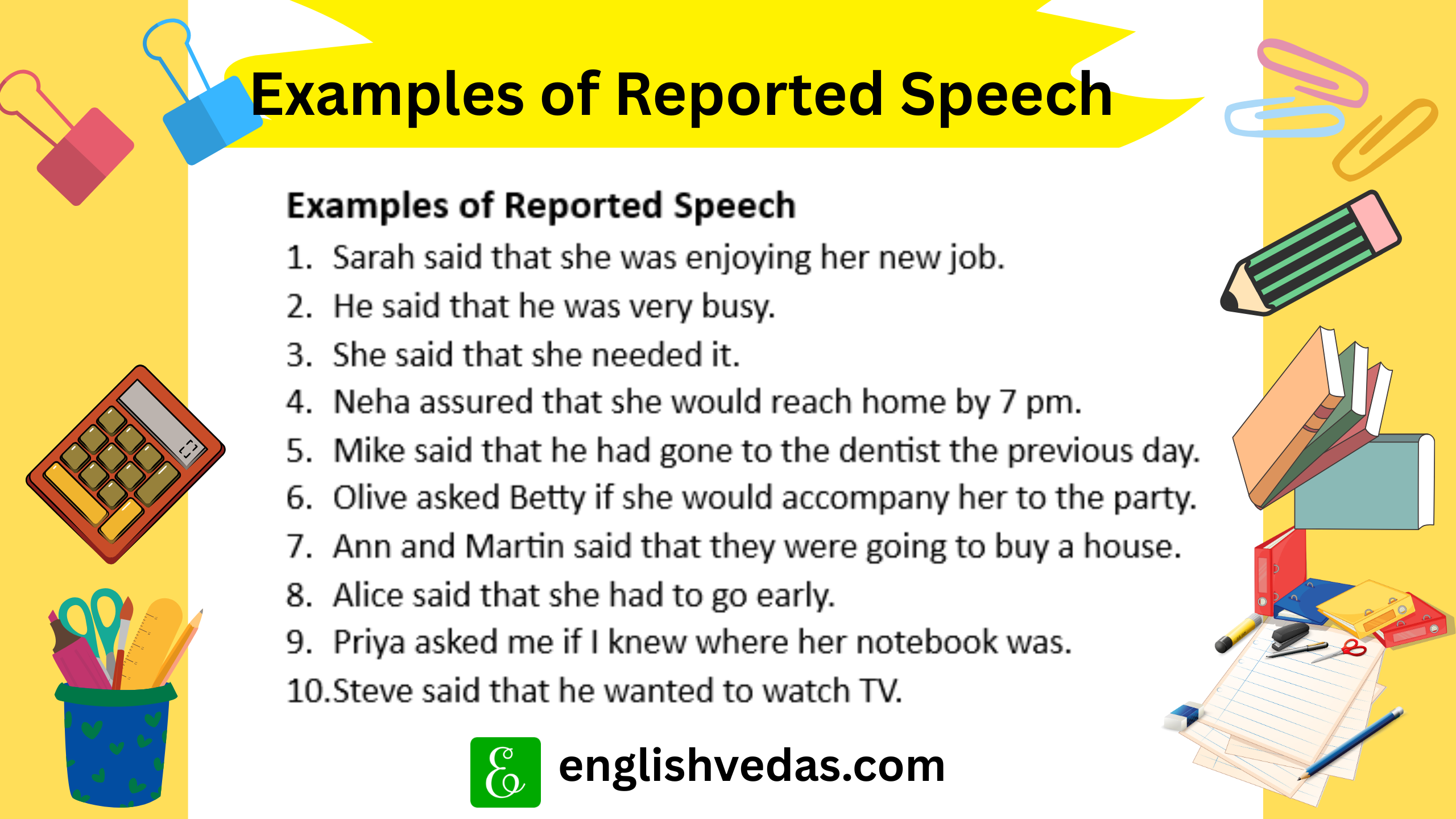 Reported Speech Examples