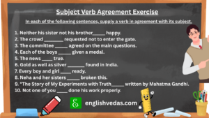 Subject Verb Agreement Exercise for Class 10 with Answers - English ...