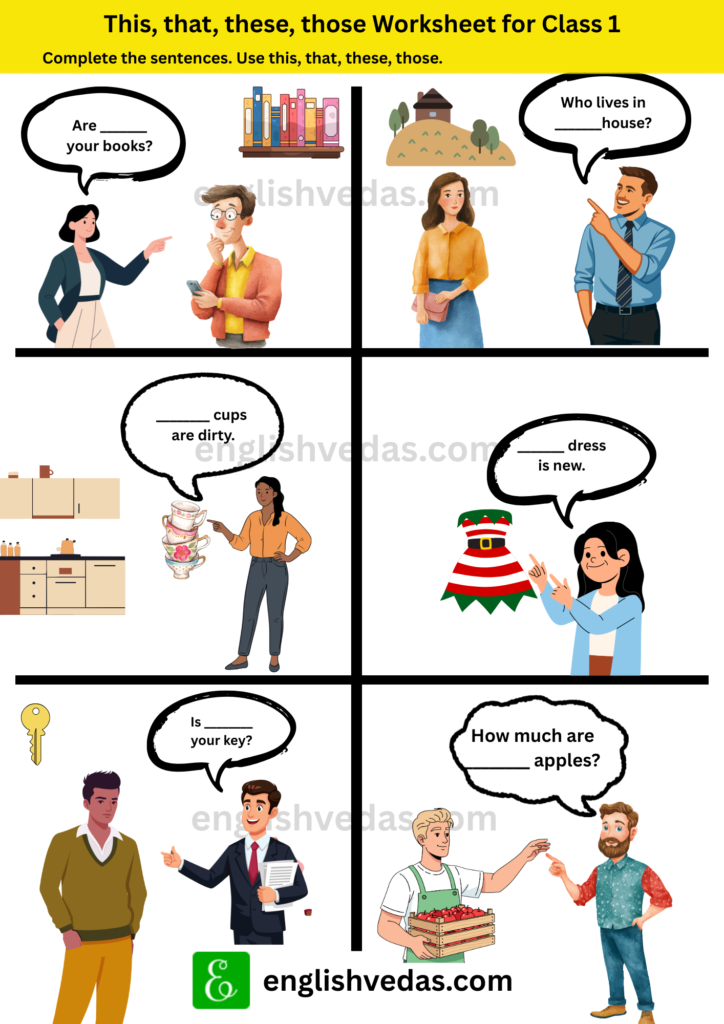 This that these those worksheet for Class 1