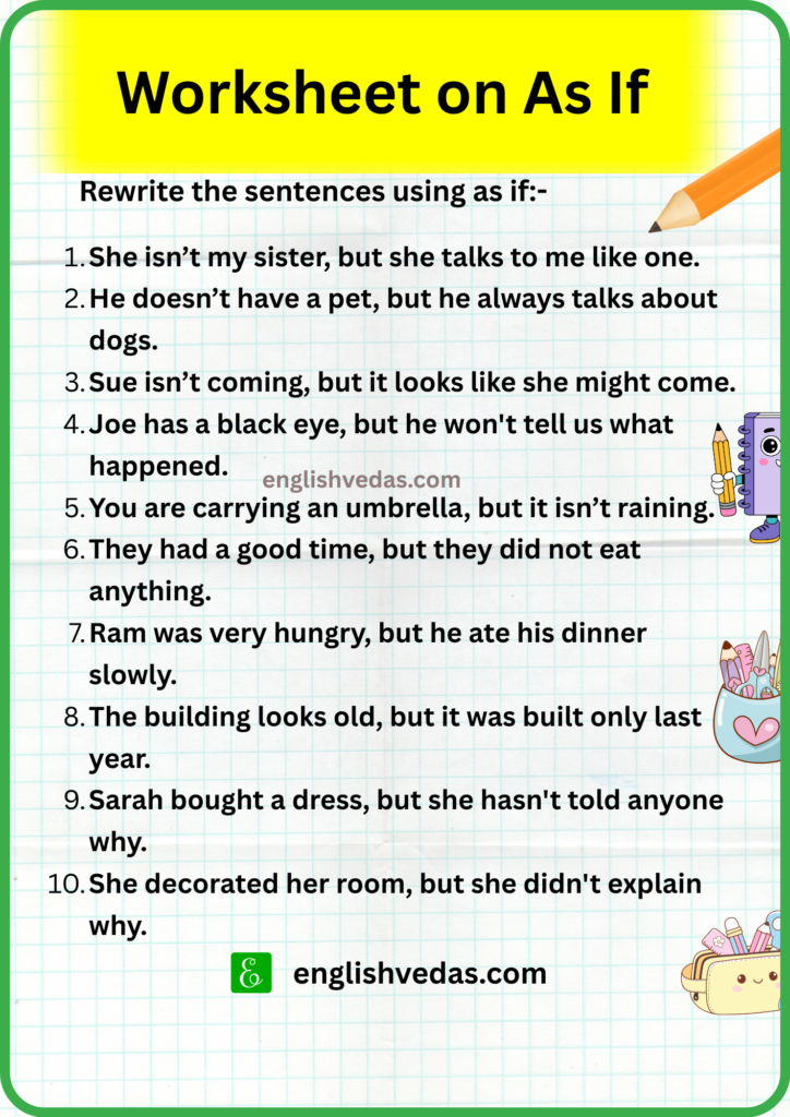 Worksheet on As If