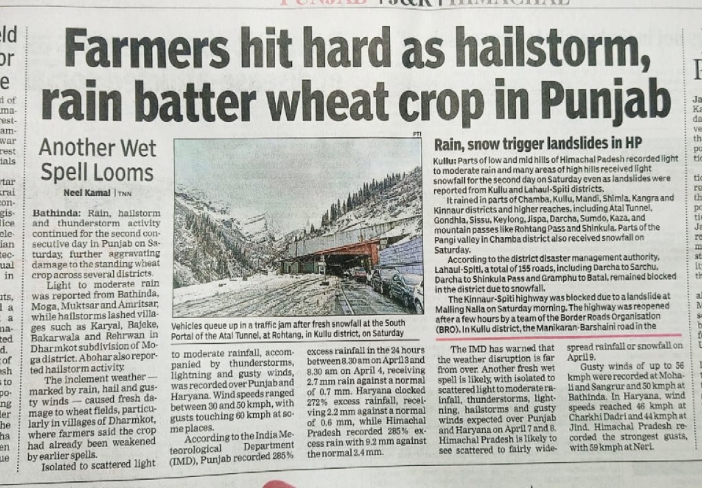 Newspaper cutting analysis the Sunday Times of India (5th April 2026) Use of the Simple Present Tense