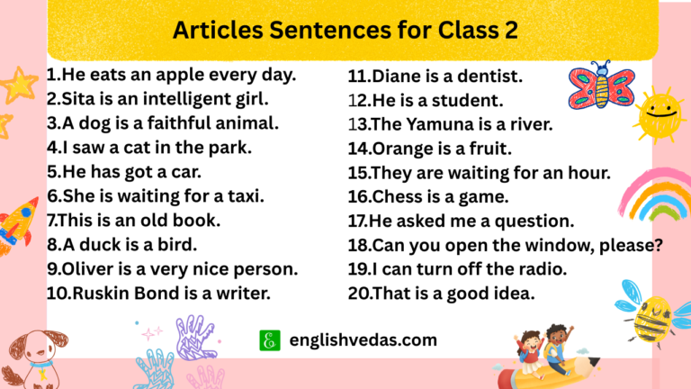 Articles Sentences for Class 2