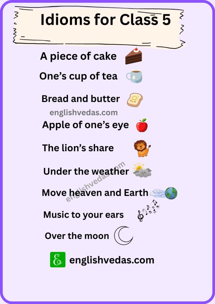 Idioms for Class 5